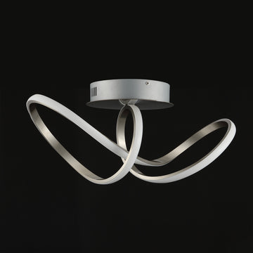 Chantelle 19.5" Modern Minimalist Aluminum Loop Integrated LED Semi Flush Mount - JONATHAN Y